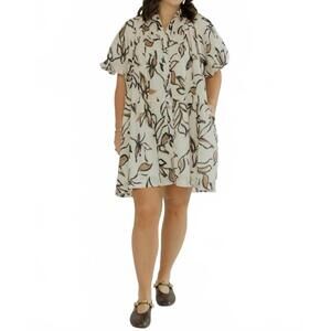 NEW AUREUM maple blossom mini dress in sienna